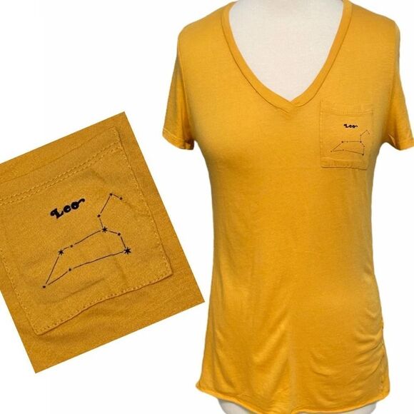 Michelle By Comune Zodiac Leo Astrology Horoscope‎ T-Shirt Mango Yellow Small - Picture 9 of 9